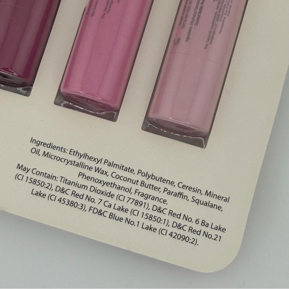 TAHARI Moisturizing Scented Lip Balm Set of 4 - Vanilla Rose Berry Coconut - Picture 7 of 8